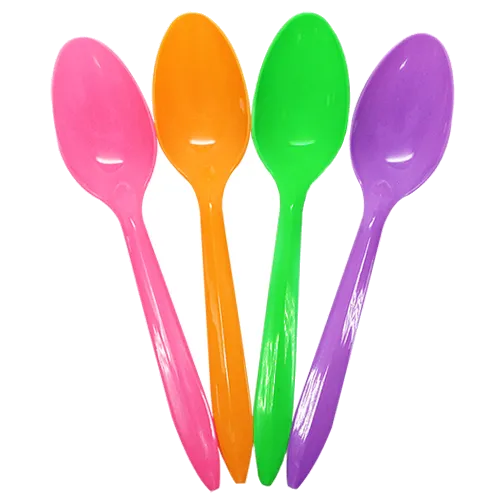 [1,000 ct] Plastic Tea Spoons | Medium Weight (Rainbow)