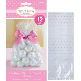 12 Pack Baby Shower Pink Cello Treat Bags