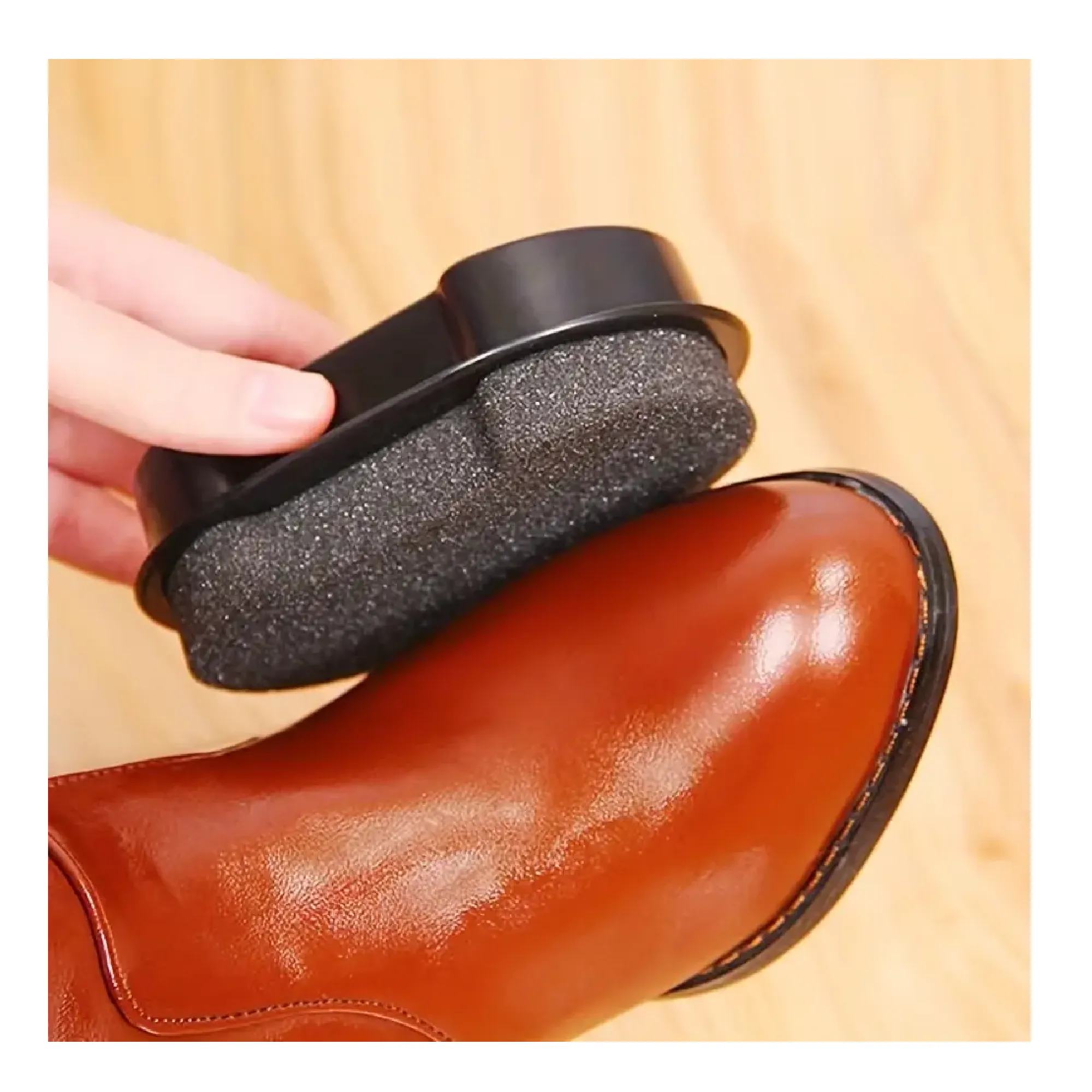1pc Creative Portable Shoe Polish Double-sided Shoe Rubbing Sponge Shoe Cleaner Colorless Decontamination Leather Shoe Cleaning Brush With Shoe Polish Shoe Rubbing