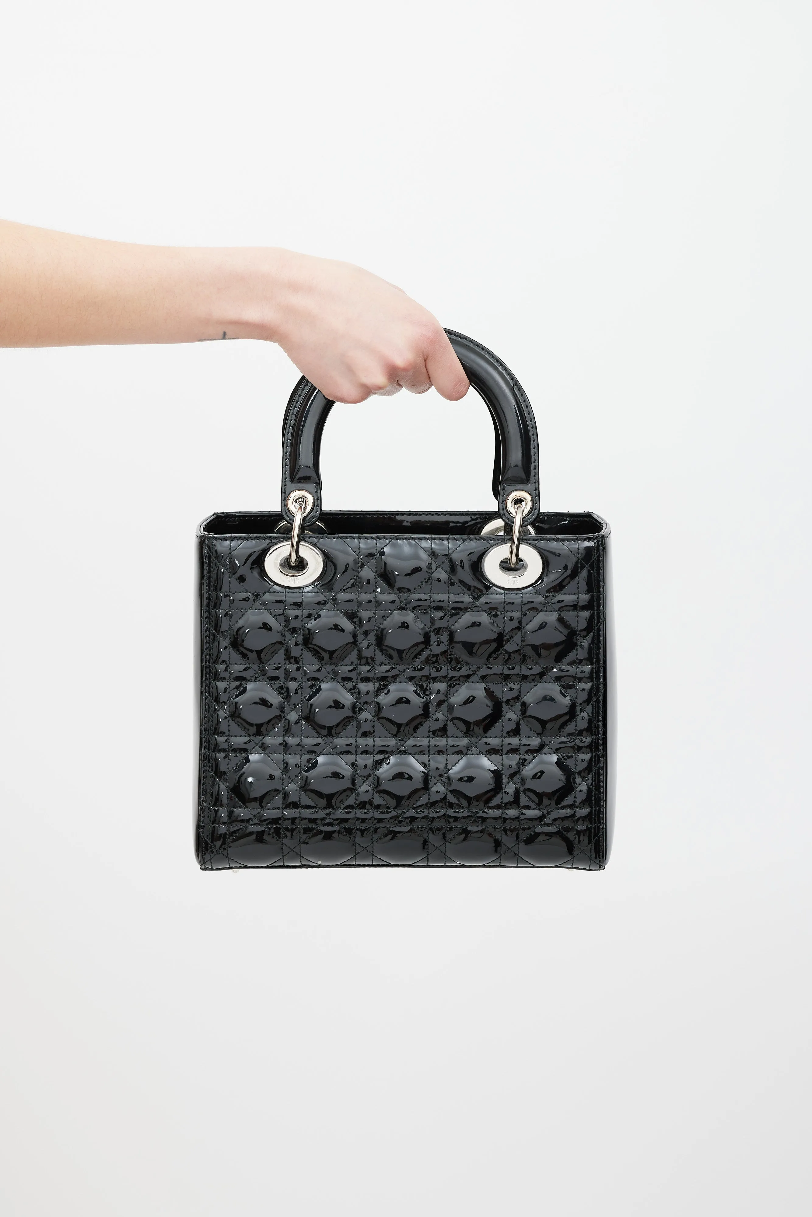 2009 Black Patent Medium Lady Dior Bag