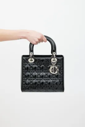 2009 Black Patent Medium Lady Dior Bag