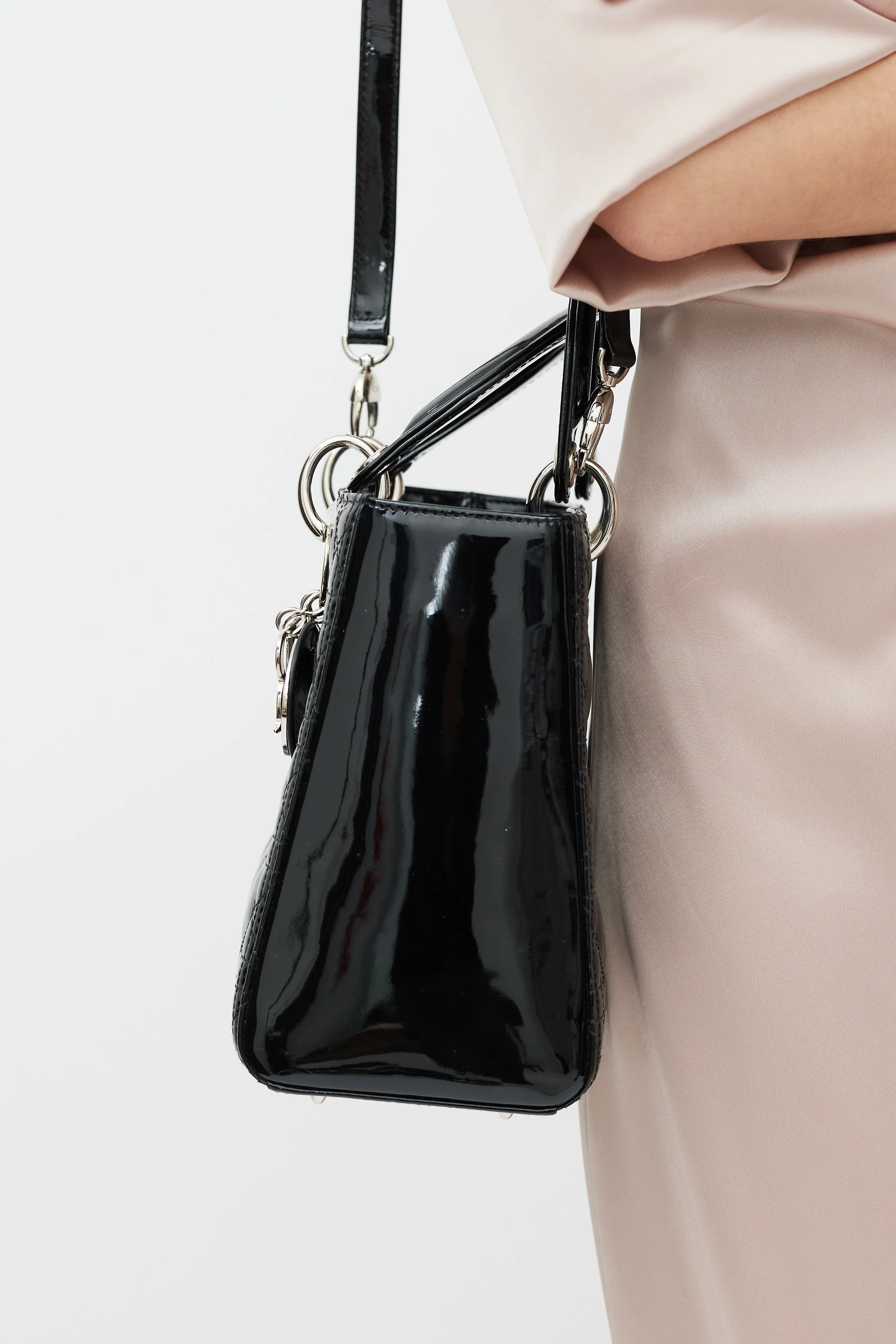 2009 Black Patent Medium Lady Dior Bag