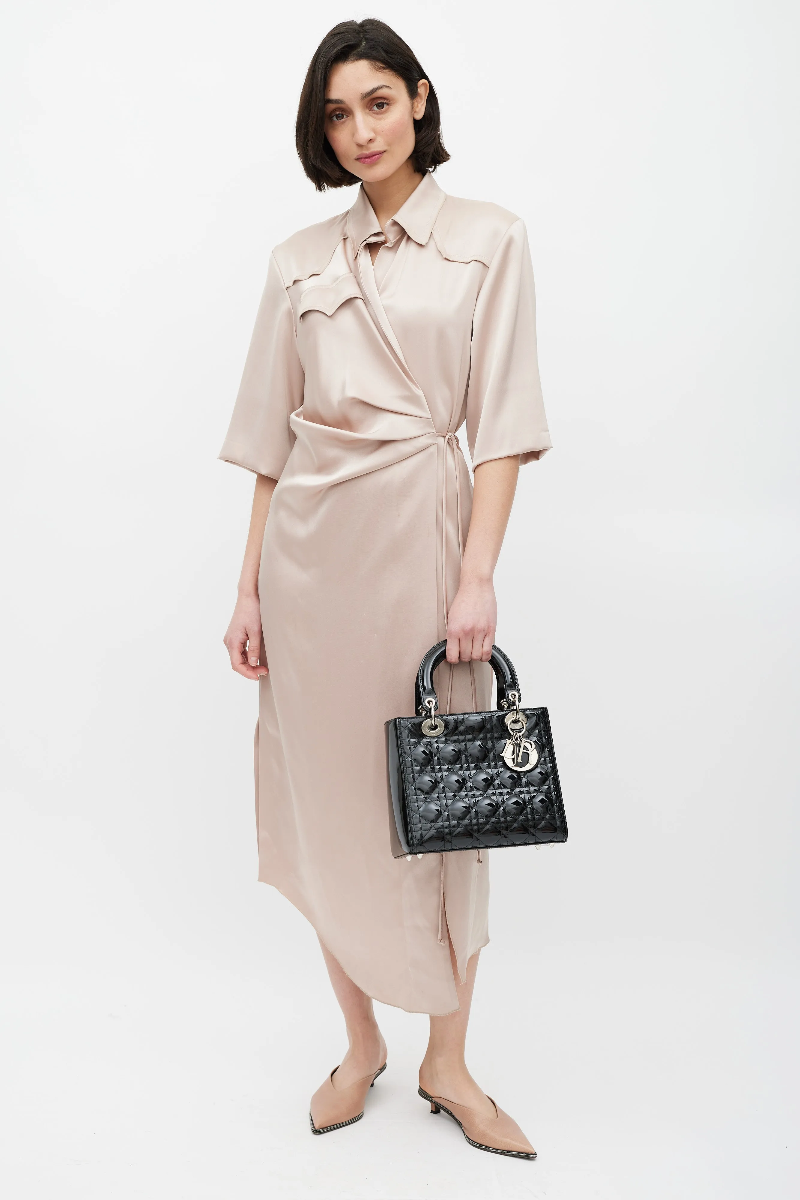 2009 Black Patent Medium Lady Dior Bag