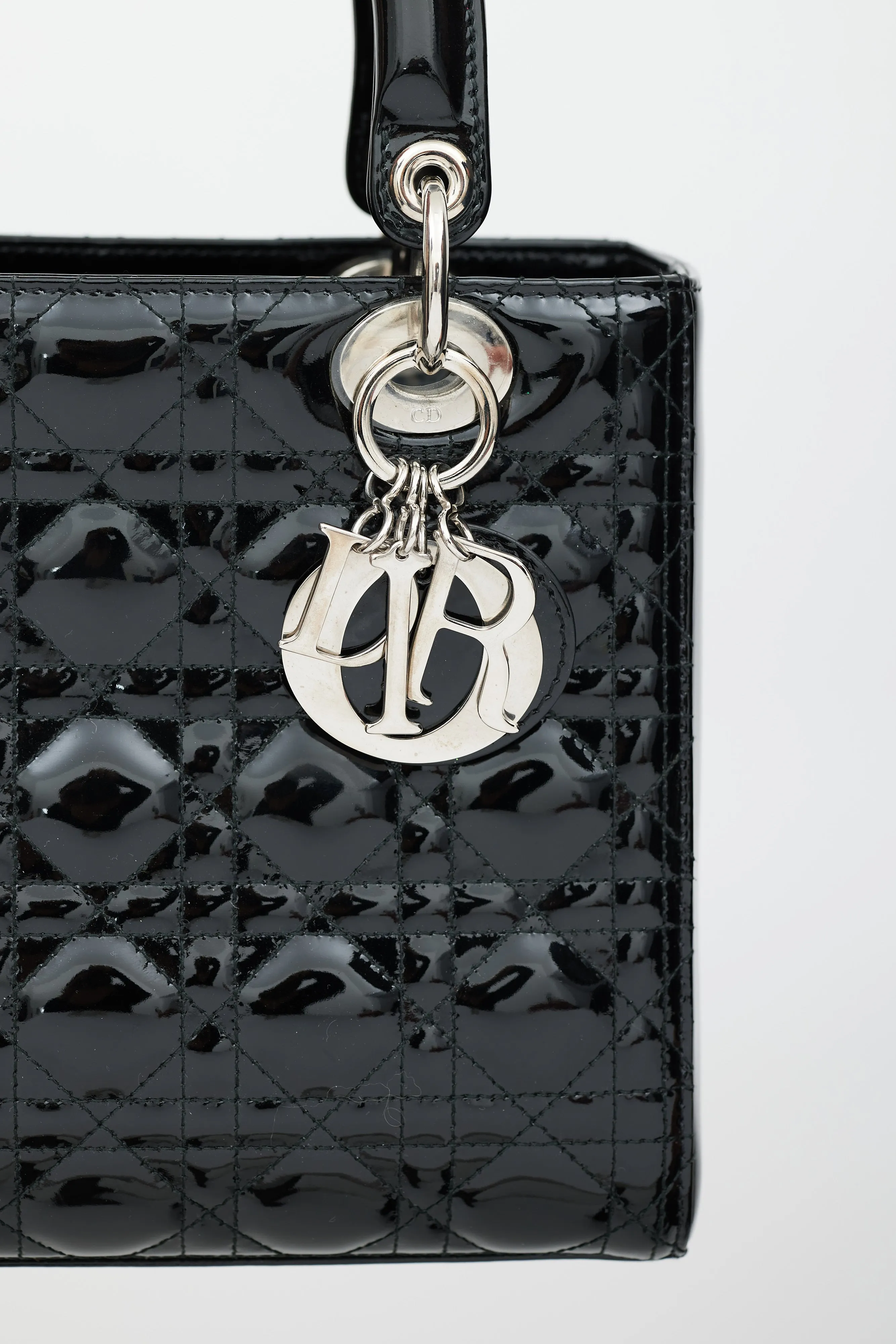 2009 Black Patent Medium Lady Dior Bag
