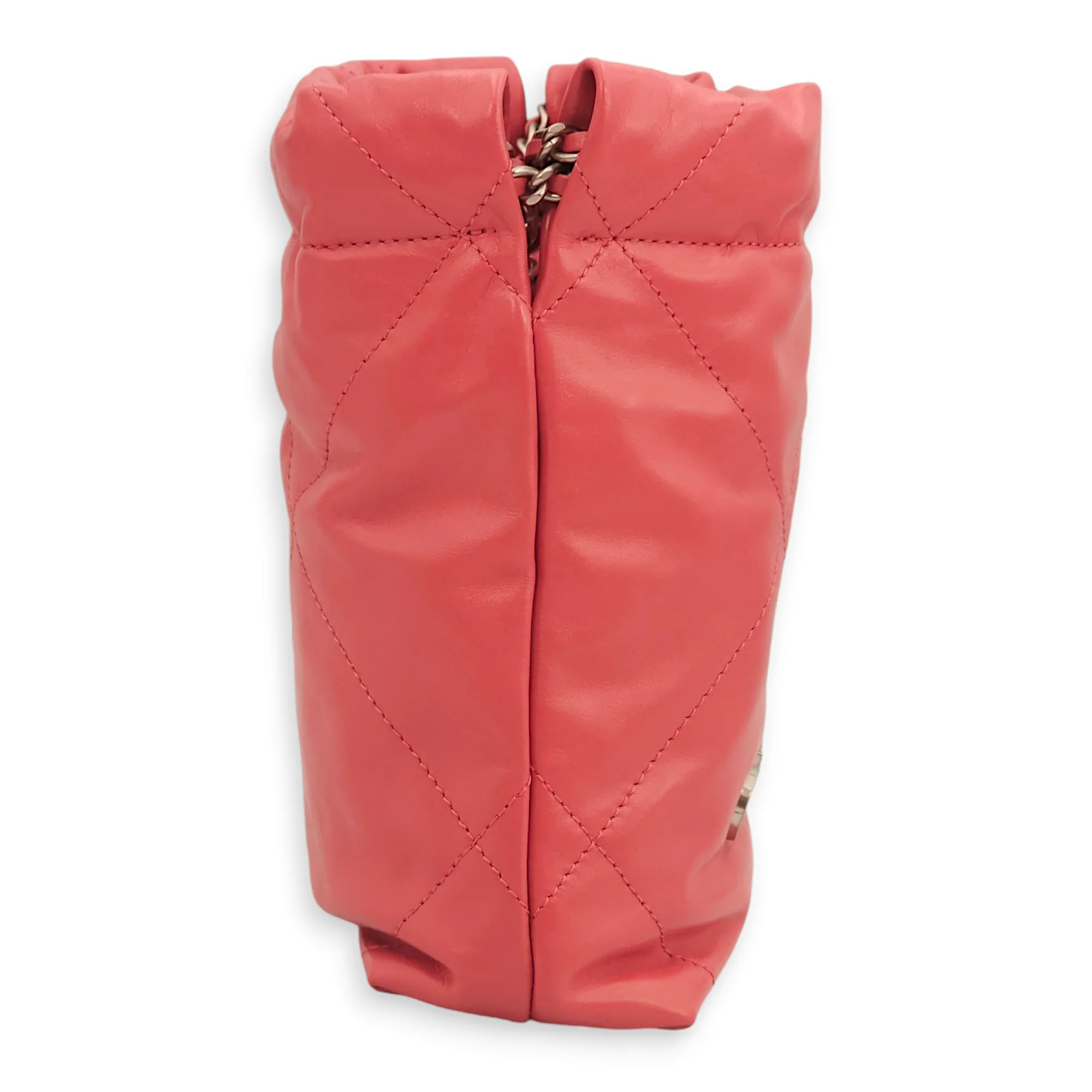 22 Mini Pink Tote Bag in Calfskin, Palladium hardware