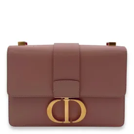 30 Montaigne Medium Pink Shoulder Bag in Calfskin, Gold hardware