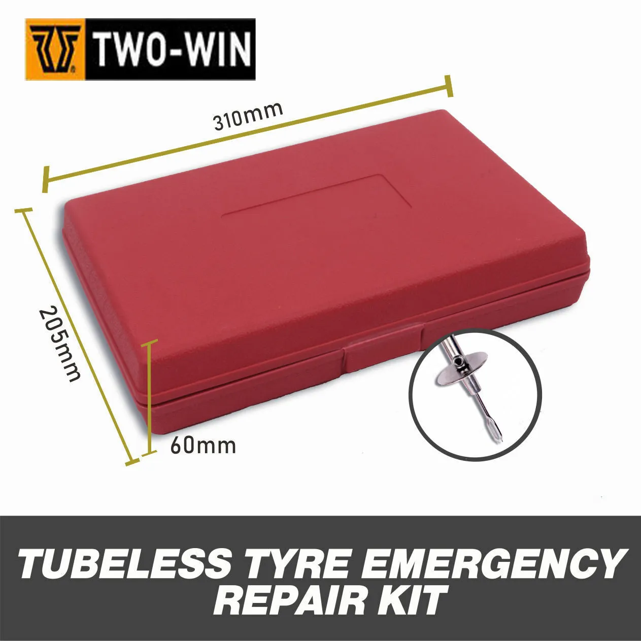 56-Piece Tyre Puncture Repair Kit | Heavy-Duty Tube Recovery Plugs with Case | Car/4WD
