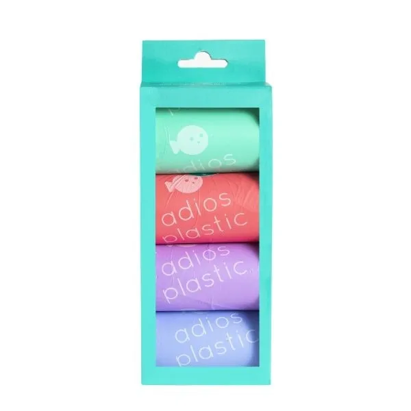 Adios Plastic Compstable Poo Bag Rainbow 4 x 15's