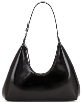 Amber Semi Patent Leather Bag in Black
