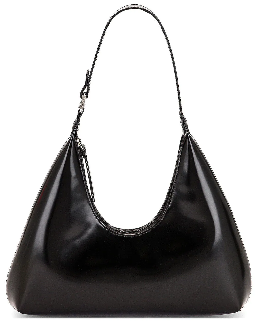 Amber Semi Patent Leather Bag in Black