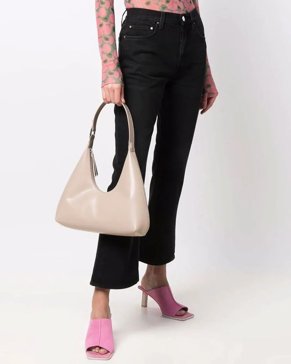 Amber Semi Patent Leather Bag in Sable