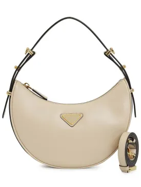 Arque Leather Shoulder Bag Travertine
