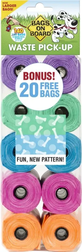 Bags on Board Fashion Print Waste Pick-Up Bags (140-ct)
