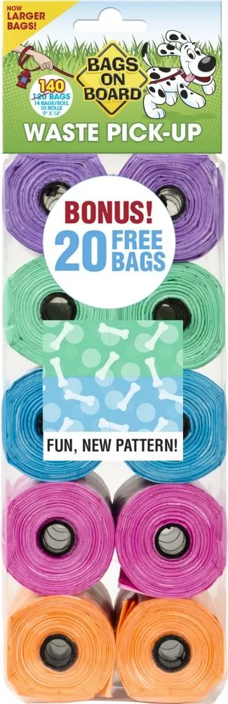 Bags on Board Fashion Print Waste Pick-Up Bags (140-ct)