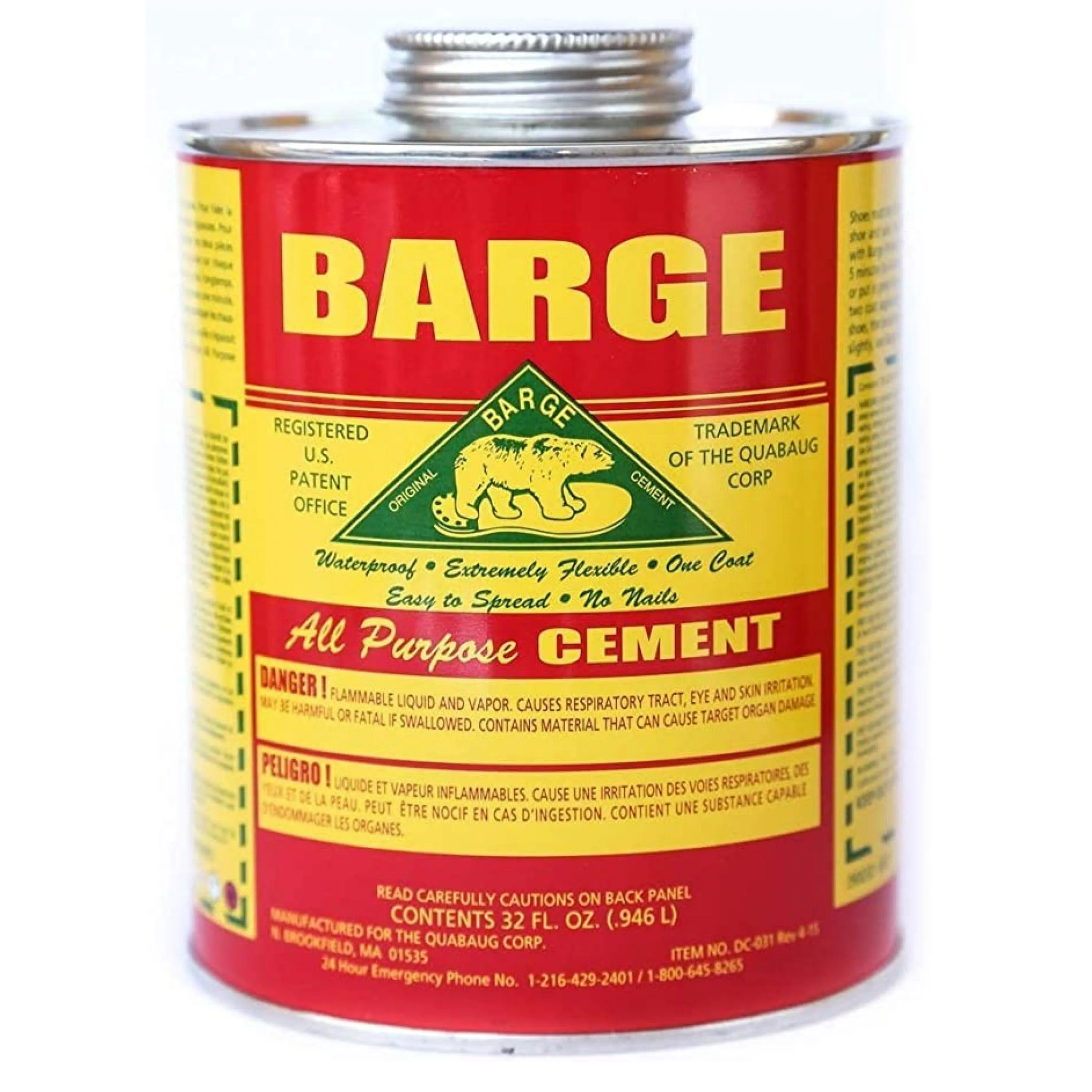Barge All-Purpose Cement Rubber Leather Shoe Waterproofing Glue 1 Quart (946L)