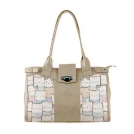 Beige Double Handle Large Bag Kitty