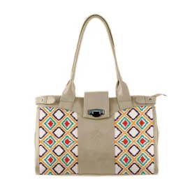Beige Double Handle Large Bag Pixely