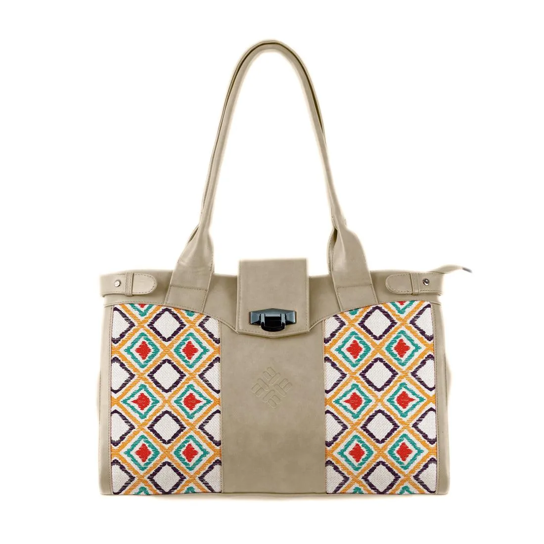 Beige Double Handle Large Bag Pixely
