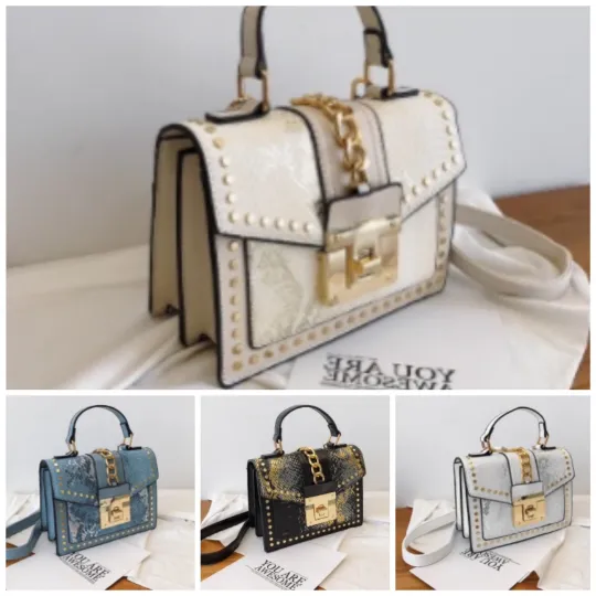 Beige Gold Link Purse