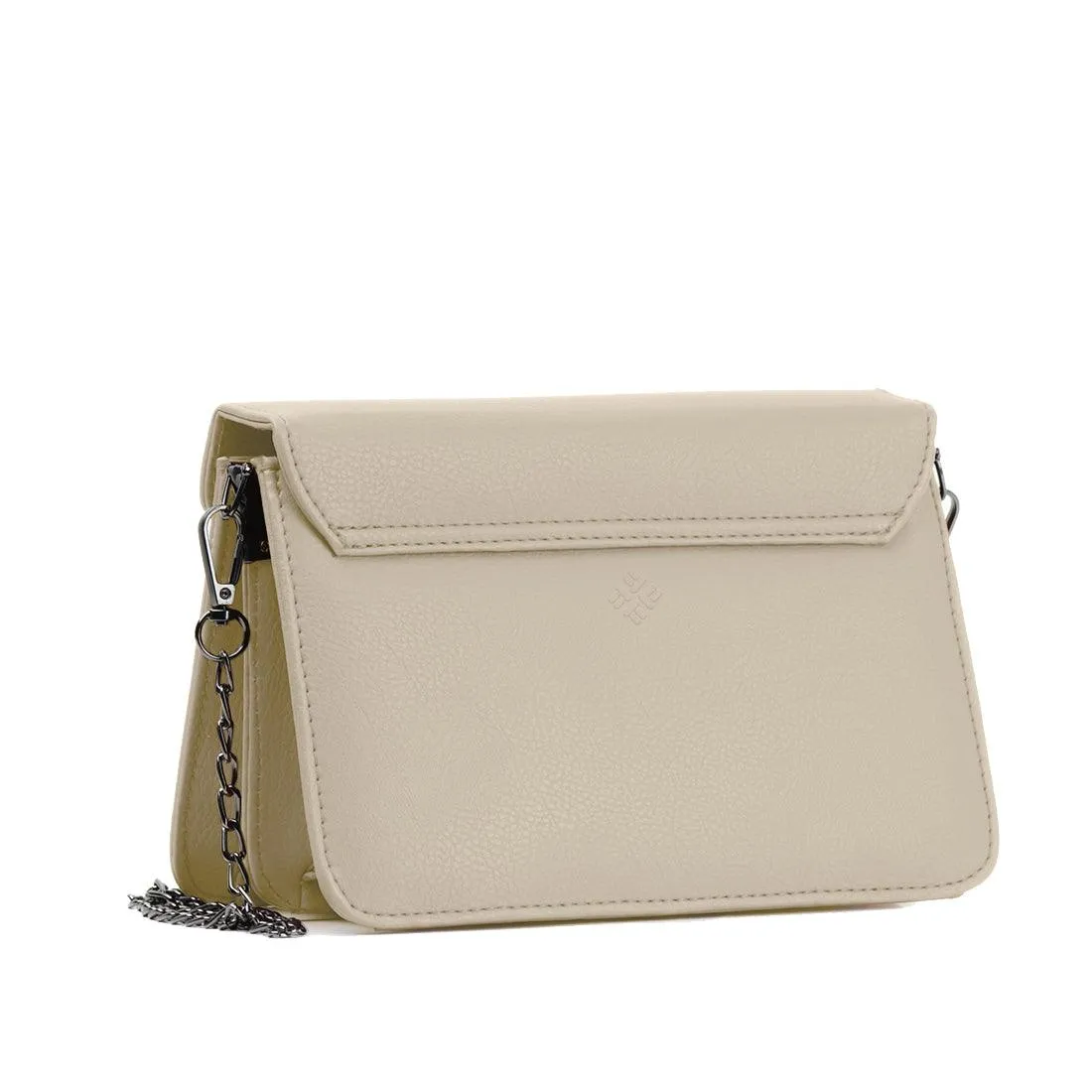 Beige Mini Embossed Chain Bag Purple Floral