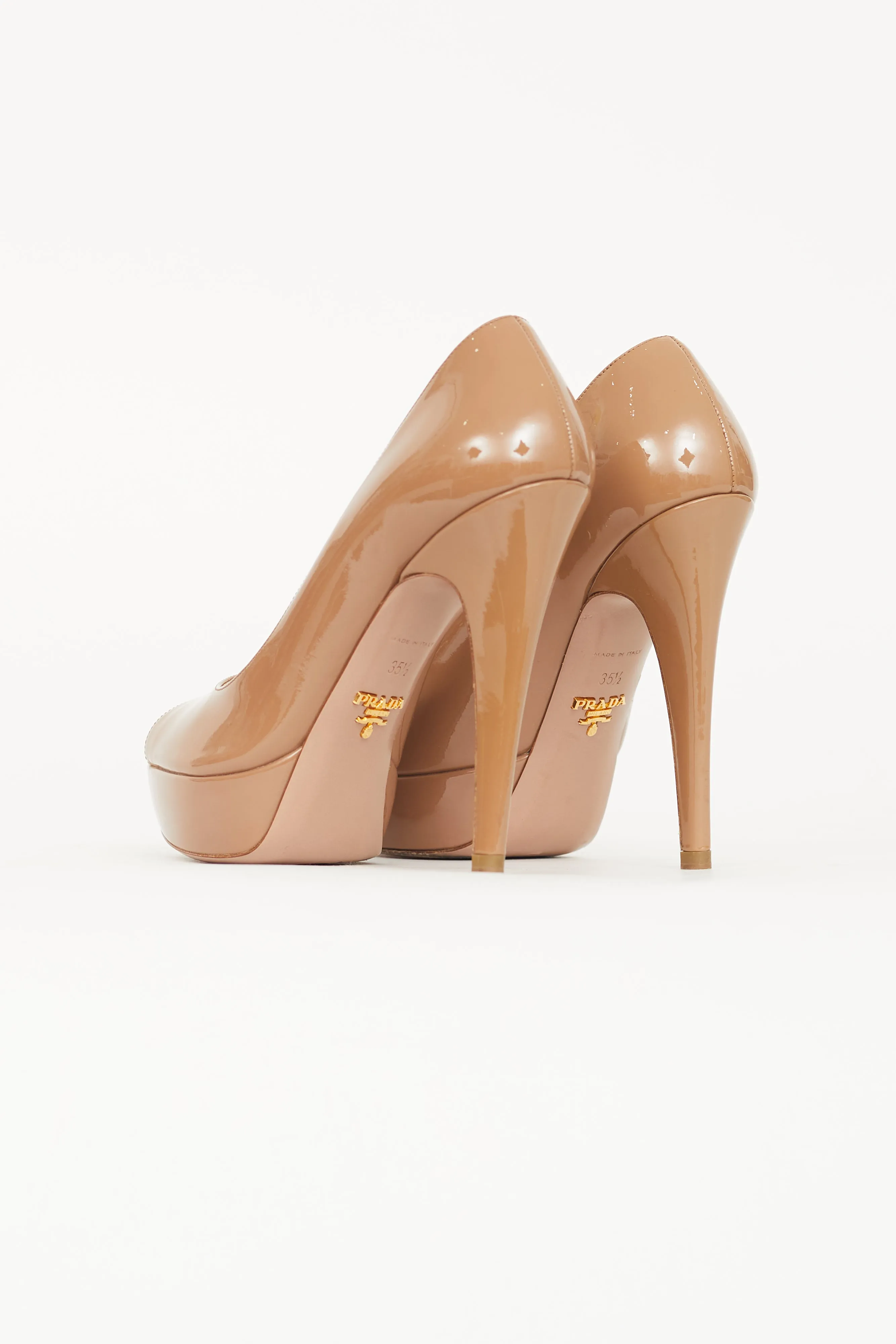 Beige Patent Stiletto Heel