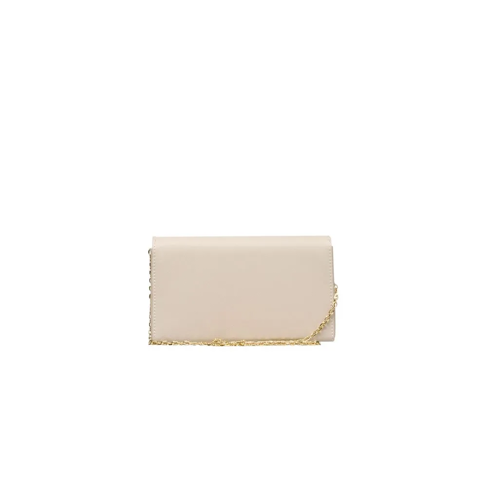 Beige Polyethylene Crossbody Bag