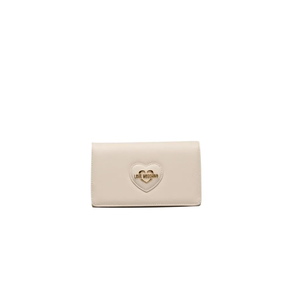 Beige Polyethylene Crossbody Bag