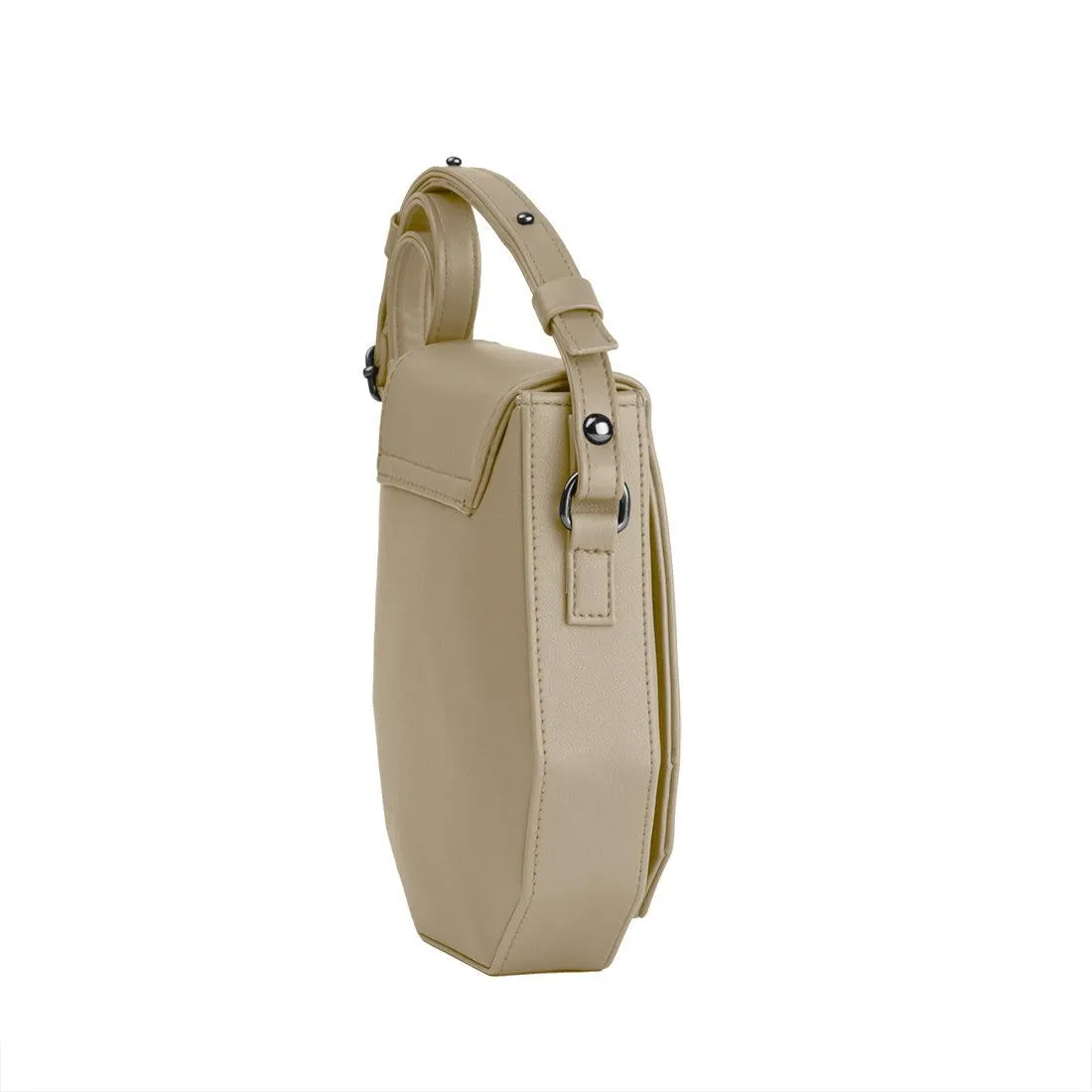 Beige Polygon Crossbag marquise