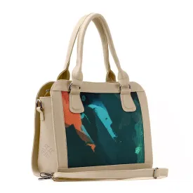 Beige Travel Hobo Bag Abstract