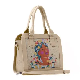 Beige Travel Hobo Bag Save the bees