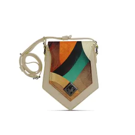 Beige Triangles Crossbag Shapes