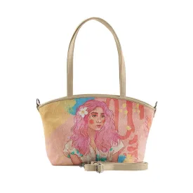 Beige Wide Tote Bag Jepun