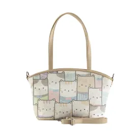 Beige Wide Tote Bag Kitty