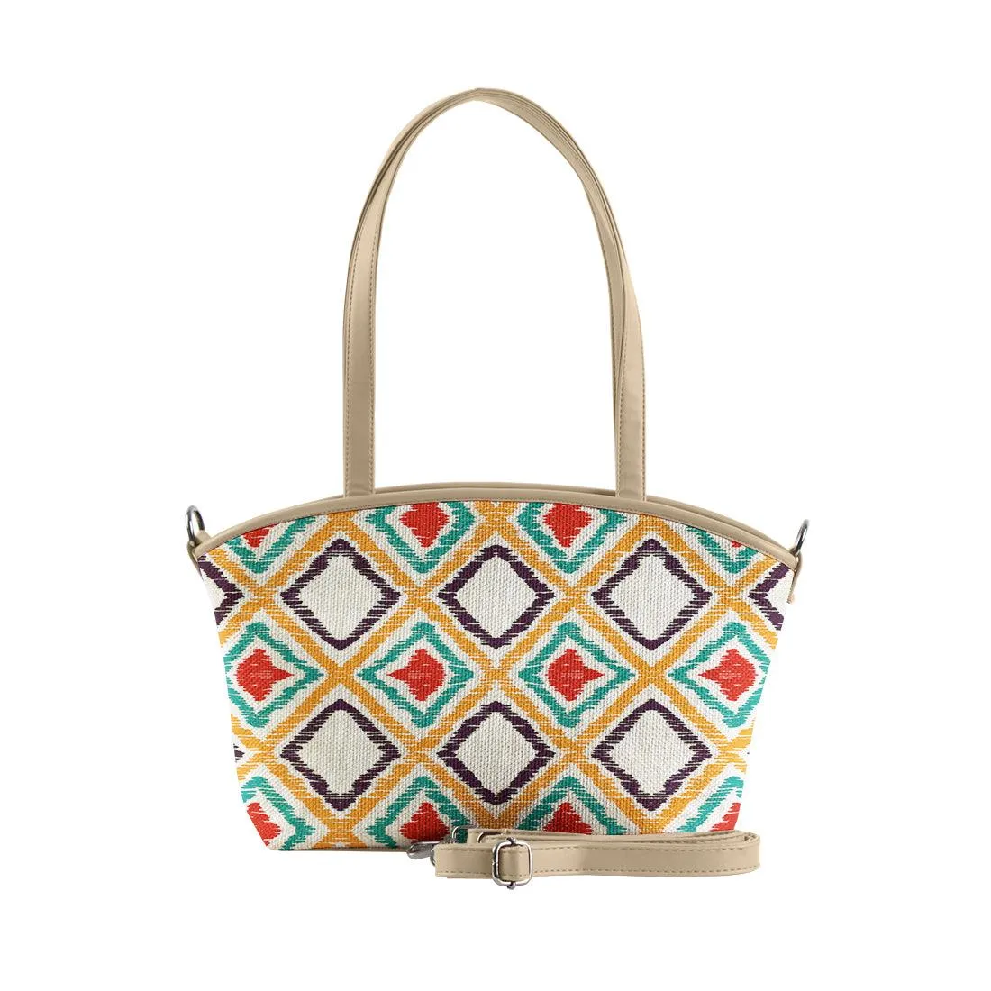 Beige Wide Tote Bag Pixely