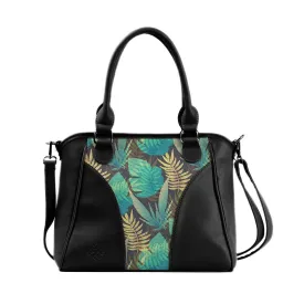 Black Ladies Handbag Summer Leaf