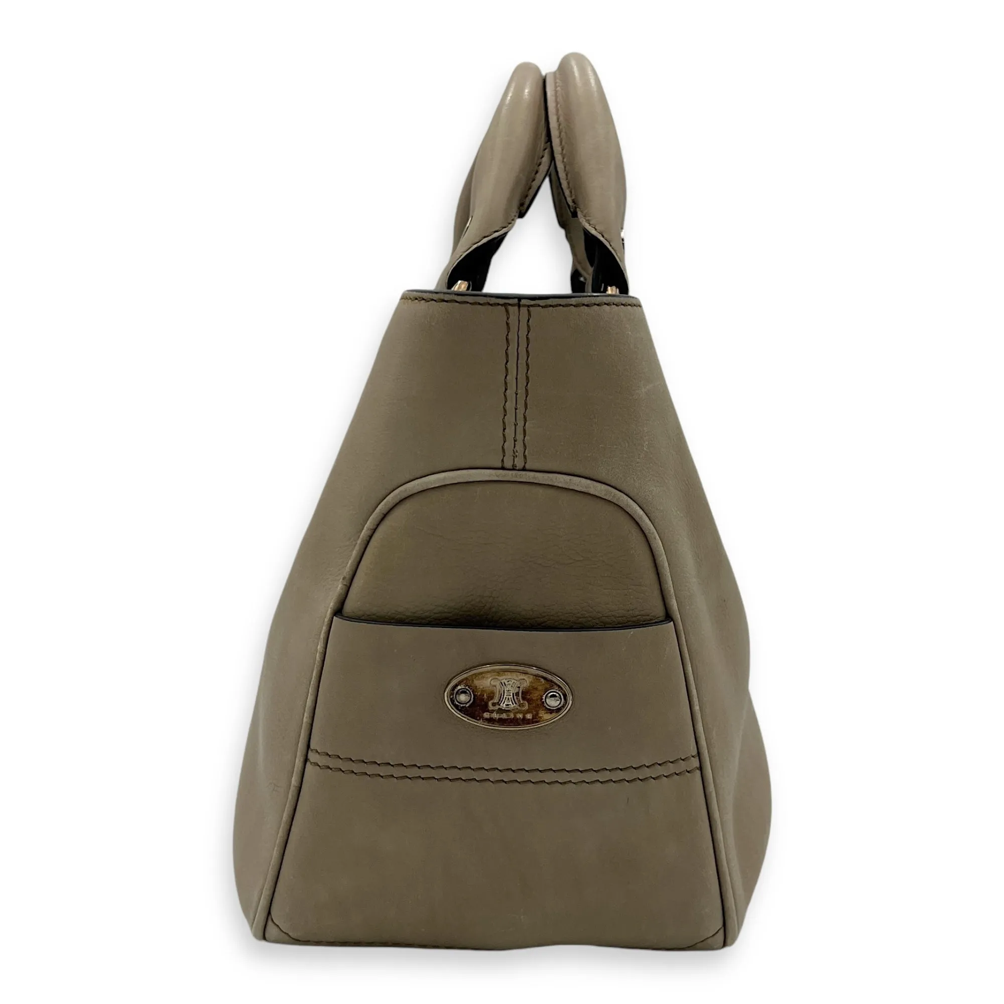 Boogie Top Handle Bag Beige in Calfskin, Silver hardware