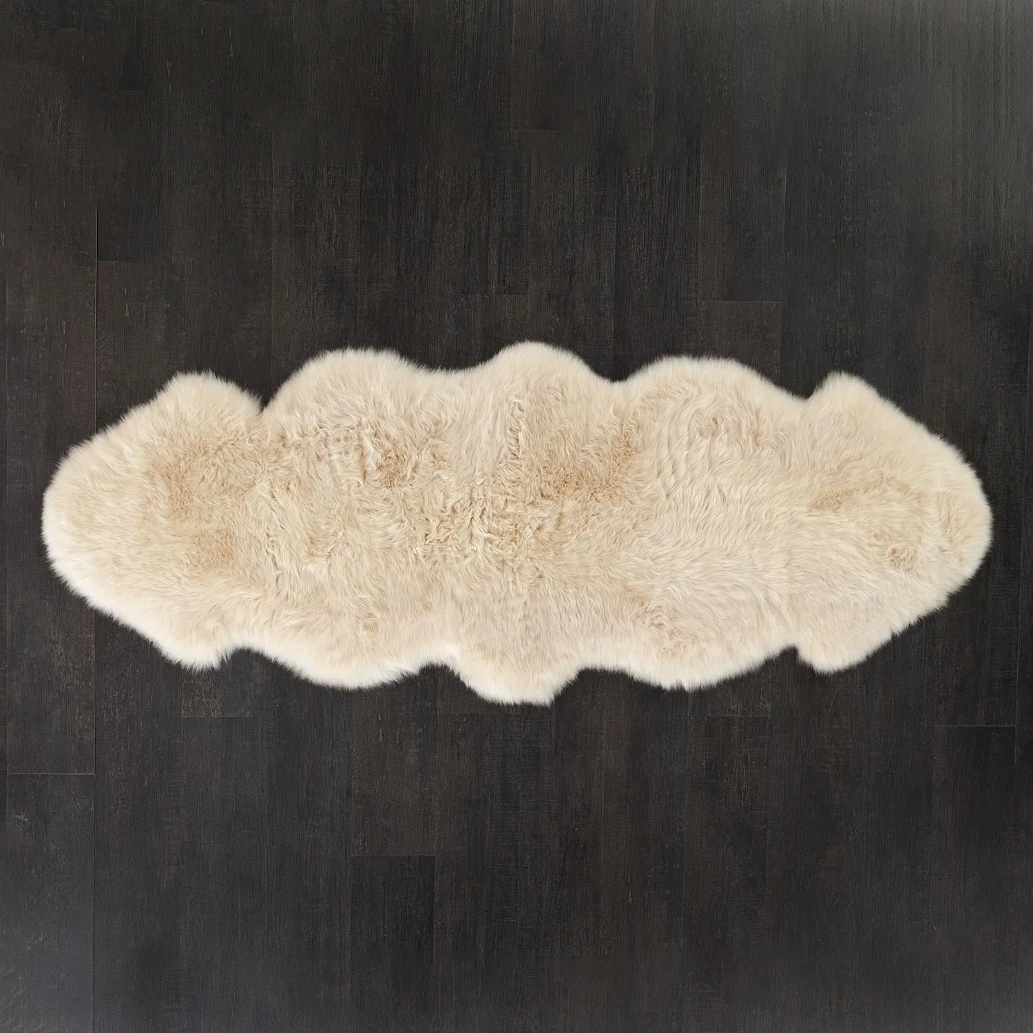 British Double Sheepskin Rug Linen