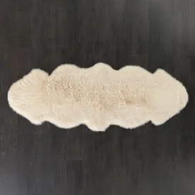British Double Sheepskin Rug Linen