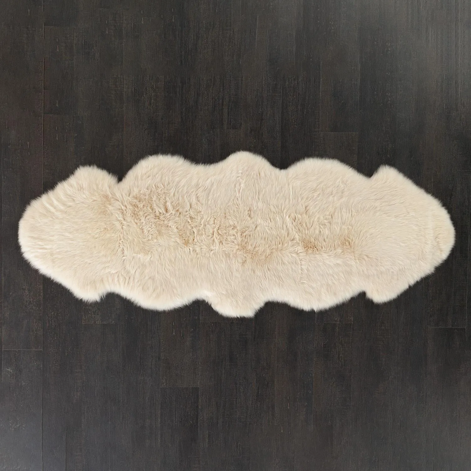 British Double Sheepskin Rug Linen