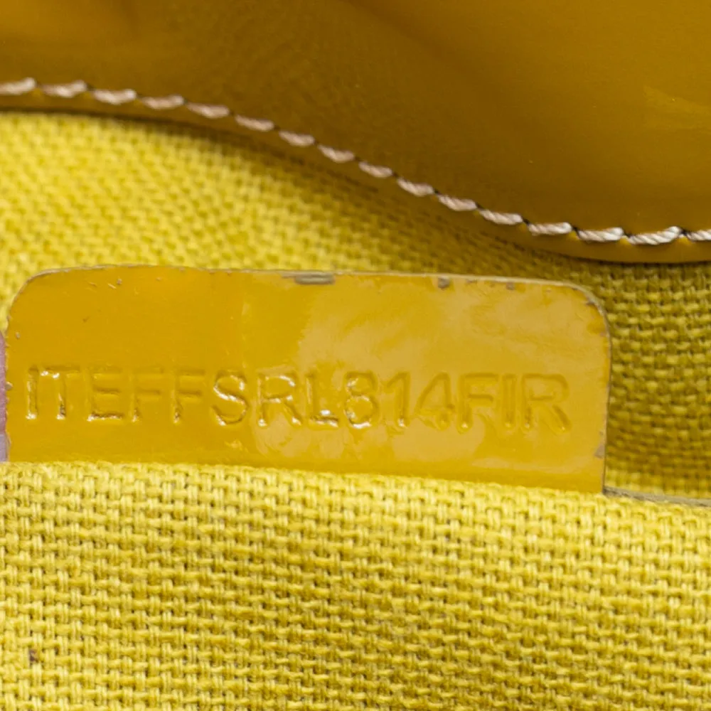 Burberry Mustard Patent Leather Large Bilmore Tote