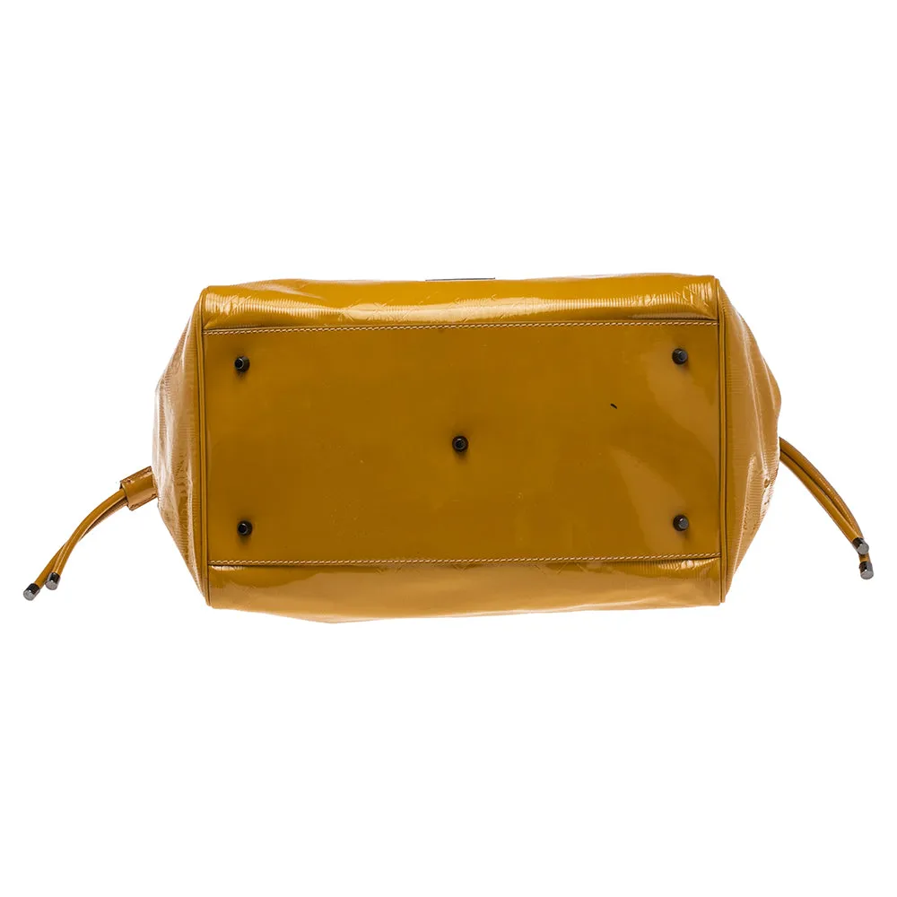Burberry Mustard Patent Leather Large Bilmore Tote