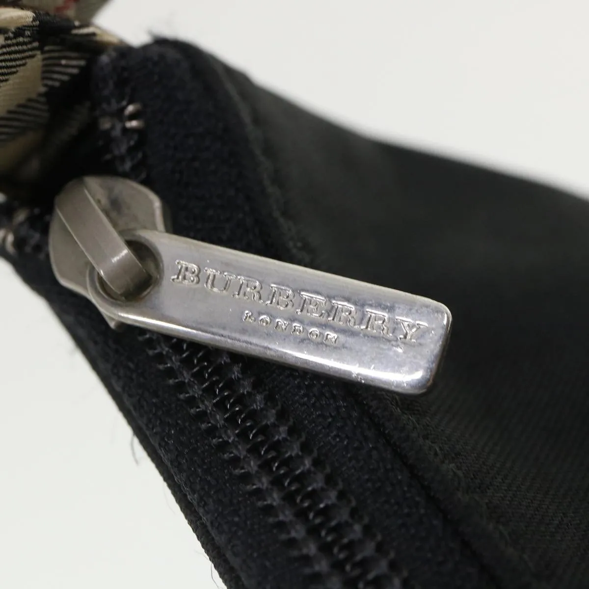 BURBERRY Nova Check Blue Label Shoulder Bag Nylon Black Beige ki2649