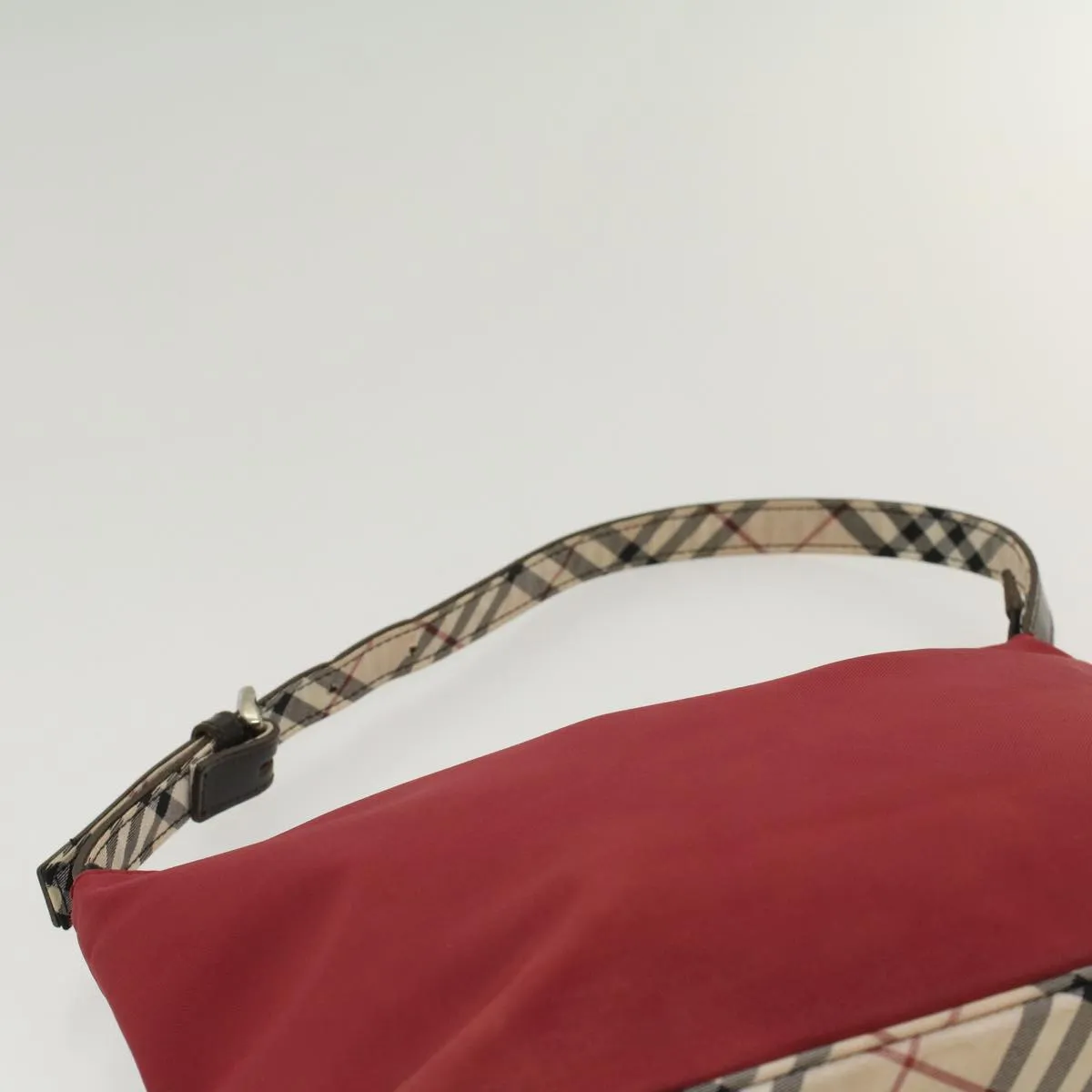BURBERRY Nova Check Blue Label Shoulder Bag Nylon Red Beige ep1341