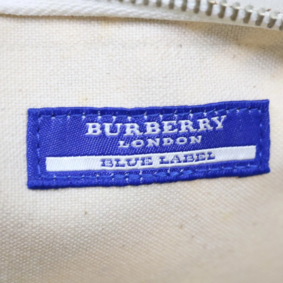 BURBERRY Nova Check Blue Label Shoulder Bag Nylon White Red 59498