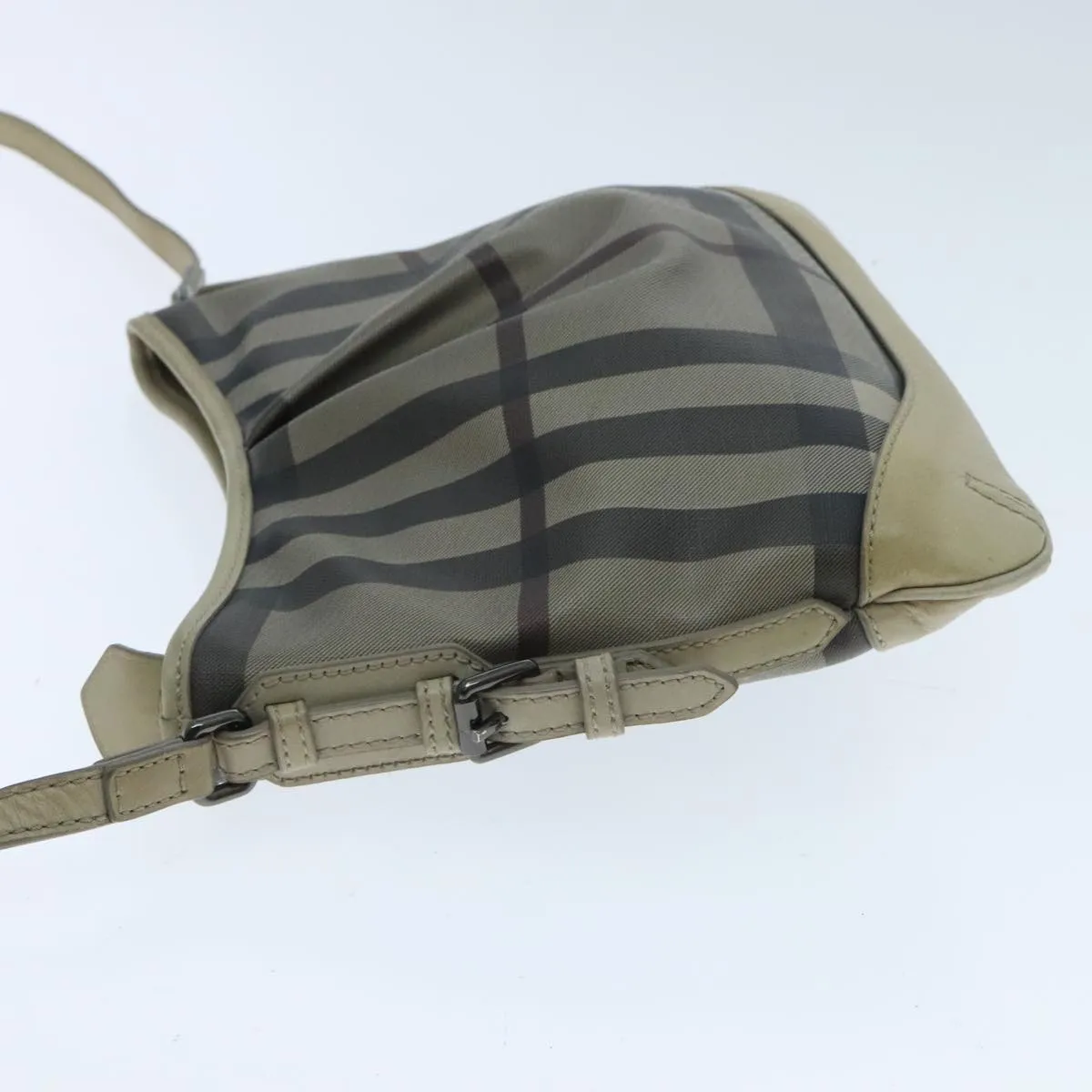 BURBERRY Nova Check Shoulder Bag Coated Canvas Beige yk15593