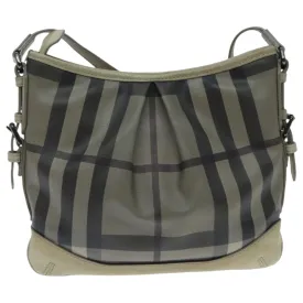 BURBERRY Nova Check Shoulder Bag Coated Canvas Beige yk15593
