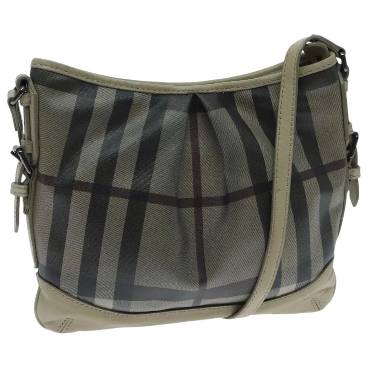 BURBERRY Nova Check Shoulder Bag Coated Canvas Beige yk15593