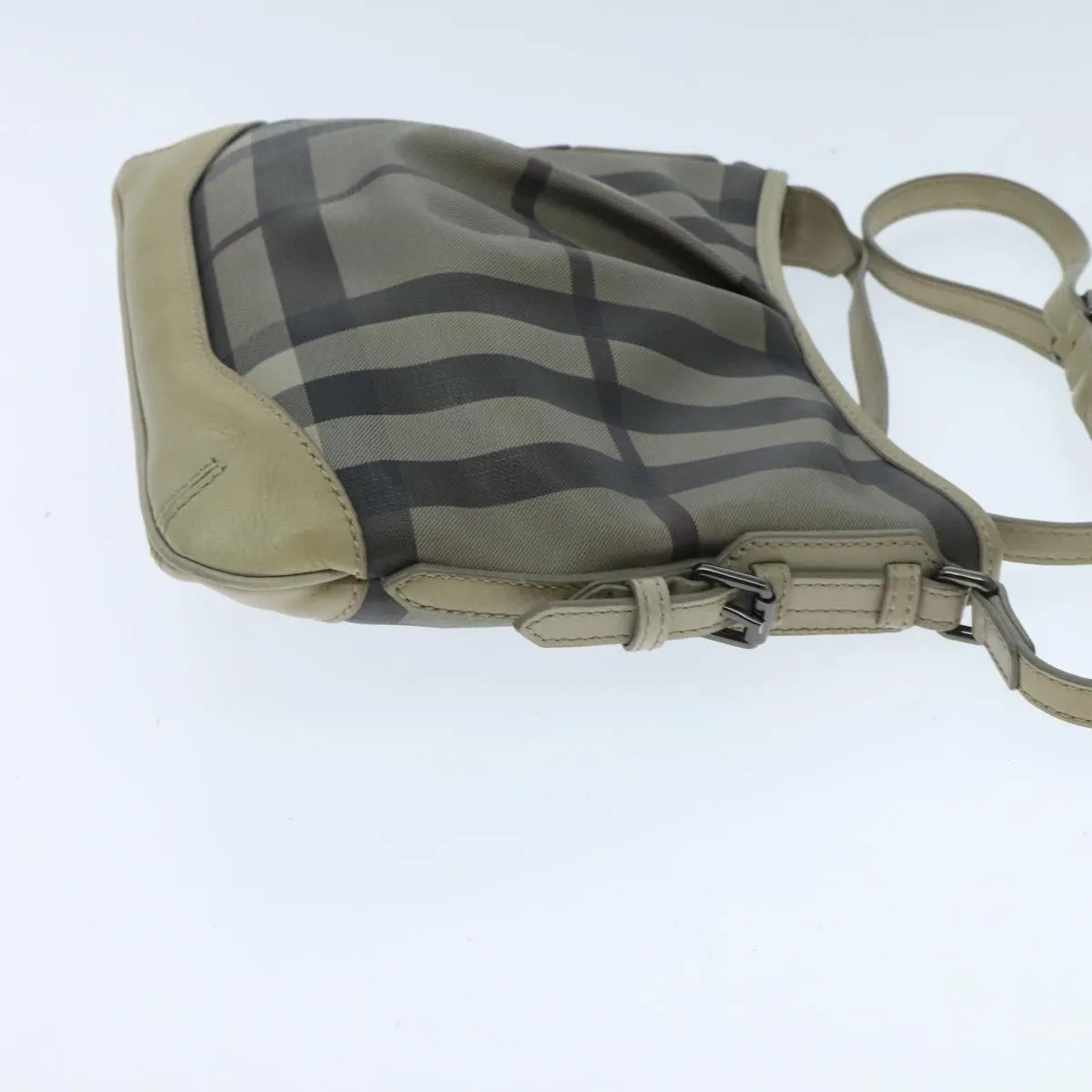 BURBERRY Nova Check Shoulder Bag Coated Canvas Beige yk15593