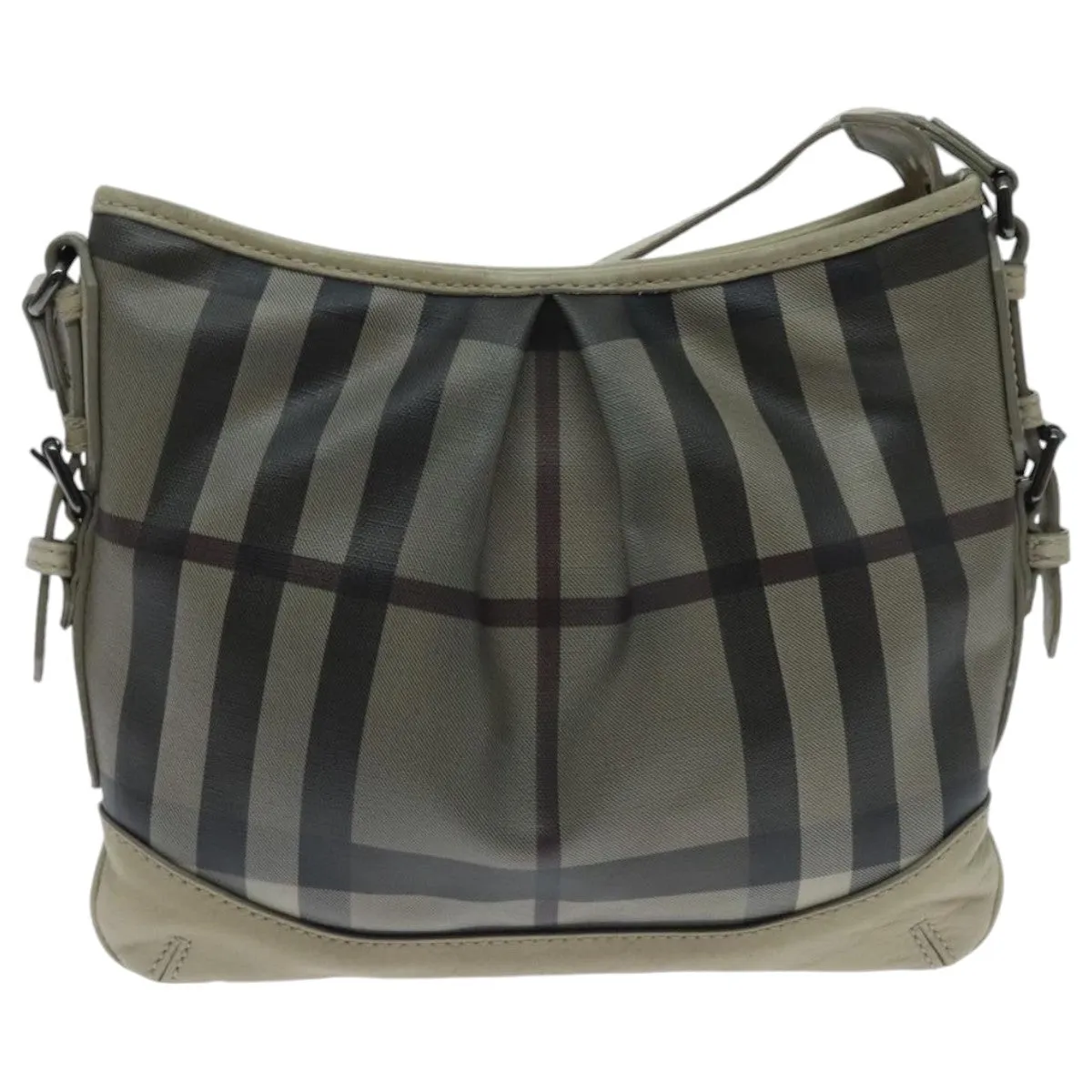 BURBERRY Nova Check Shoulder Bag Coated Canvas Beige yk15593