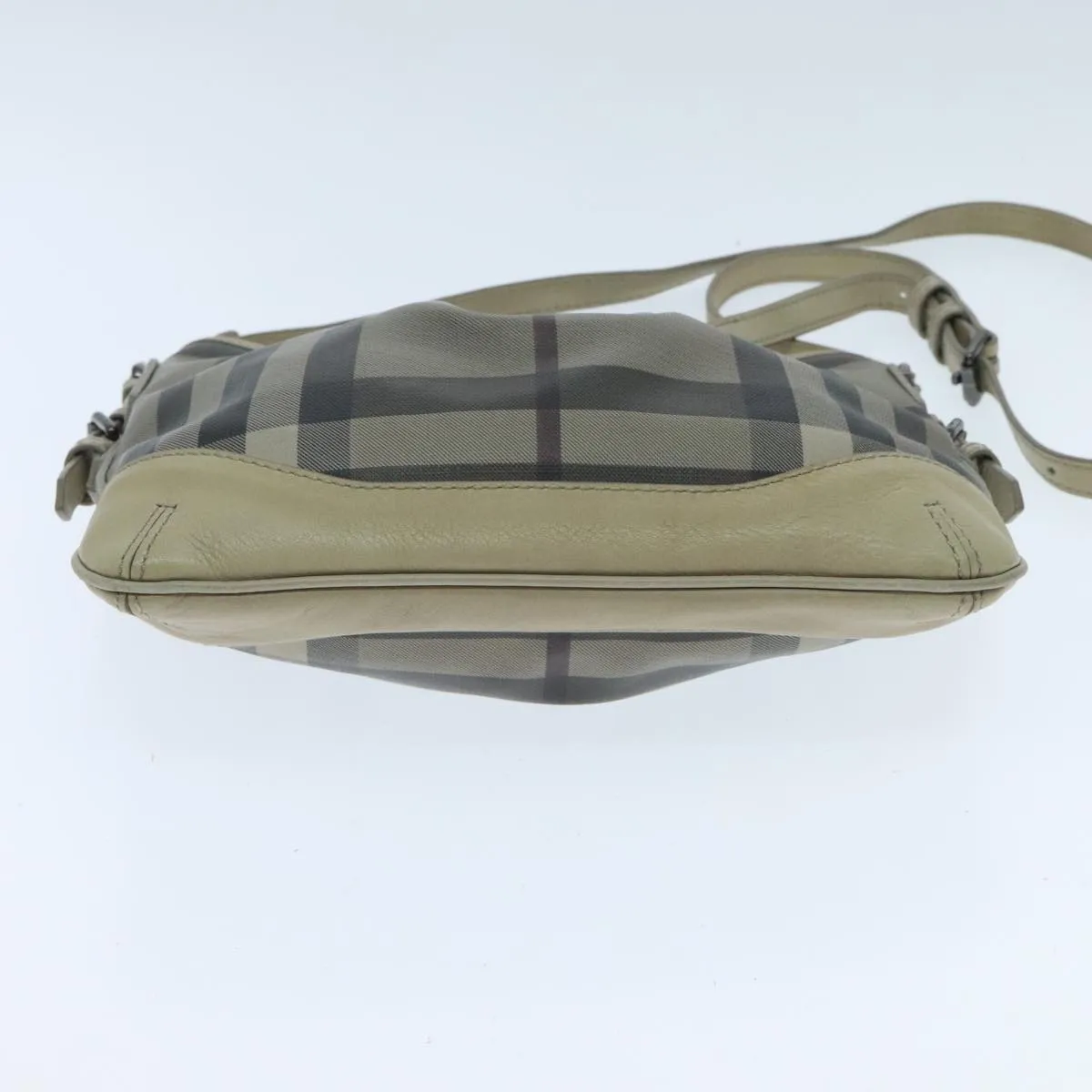 BURBERRY Nova Check Shoulder Bag Coated Canvas Beige yk15593
